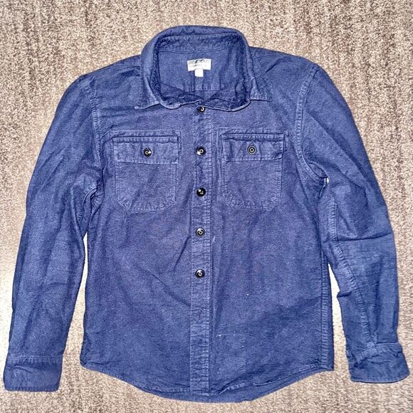 L.L. Bean Signature Mens Slim Fit Wool Long Sleeve Button Down Shirt Navy Medium - Picture 1 of 10